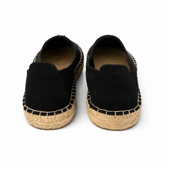 AE77 Premium Espadrilles Women 9 Black Organic Cotton Canvas Slip On NEW No Tags - Picture 4 of 5